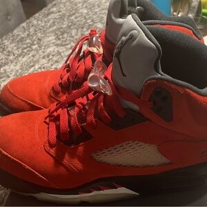 Red and Black High-Top Sneakers